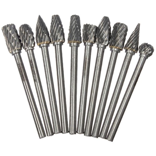 new 10pcs hard alloy rotary file tungsten steel grinding head 3*6mm