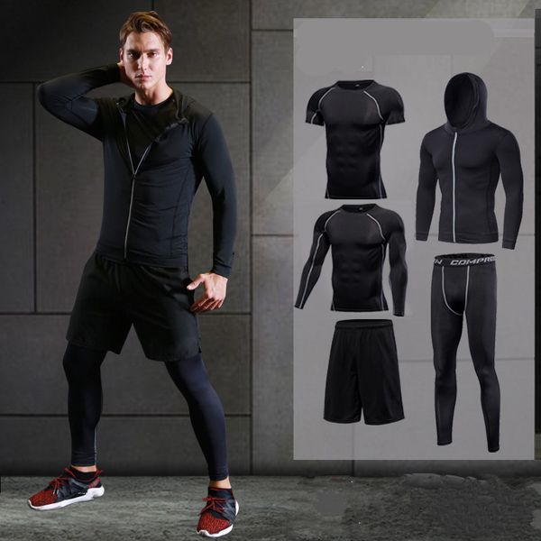 running wear set men's sport suit compression basketball running underwear clothes men quick dry gym fitness training sport suit, Black;blue
running wear set men's sport suit compression basketball running underwear clothes men quick dry gym fitness training sport suit, Black;blue