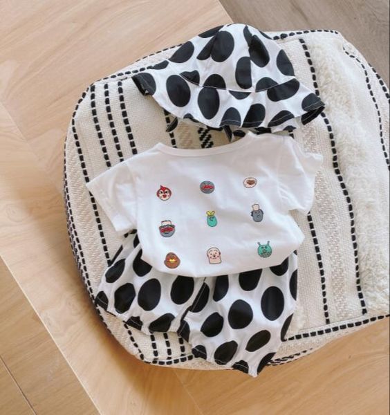 new summer baby boys girls clothes set 3pcs cotton baby short sleeve shirt dot short pants hat kids clothes set 0-3y, White
new summer baby boys girls clothes set 3pcs cotton baby short sleeve shirt dot short pants hat kids clothes set 0-3y, White