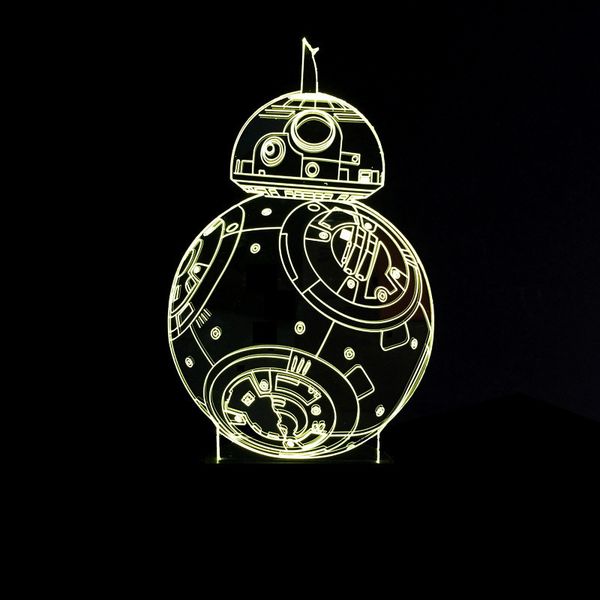 bb - 8 robot warship colorful 3d lamp led vision three-dimensional lamp touch switch illusion lamp
bb - 8 robot warship colorful 3d lamp led vision three-dimensional lamp touch switch illusion lamp