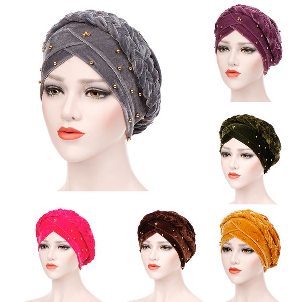 2019 fashion velvet braid beaded turban solid color head wraps women hair lose chemo cap ladies hair accessories women turban
2019 fashion velvet braid beaded turban solid color head wraps women hair lose chemo cap ladies hair accessories women turban