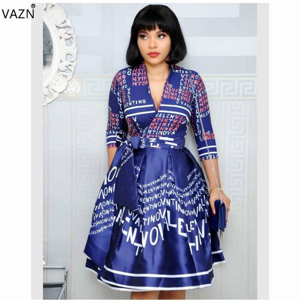 vazn 2019 untidy mature fashion letter half sleeve deep v-neck elegant overalls ball gown lace up midi dress yw20, Black;gray
vazn 2019 untidy mature fashion letter half sleeve deep v-neck elegant overalls ball gown lace up midi dress yw20, Black;gray