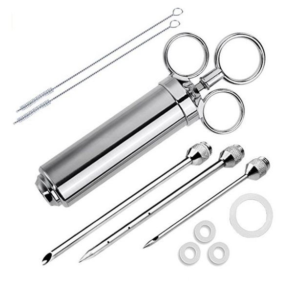stainless steel meat cooking syringe injection with cleaning brush2oz grill marinade seasoning injector with 3 needles dh01019
stainless steel meat cooking syringe injection with cleaning brush2oz grill marinade seasoning injector with 3 needles dh01019
