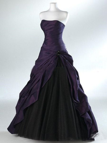 purple and black ball gown gothic wedding dresses for brides strapless grey floor length actual picture bridal gowns vestidos de novia wd046, White
purple and black ball gown gothic wedding dresses for brides strapless grey floor length actual picture bridal gowns vestidos de novia wd046, White
