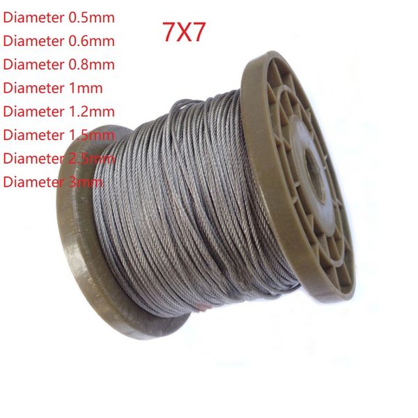 7*7 5 meter 304 stainless steel 1mm 1.2mm 1.5mm 2mm 2.5mm 3mm diameter steel wire bare rope lifting cable line clothesline
7*7 5 meter 304 stainless steel 1mm 1.2mm 1.5mm 2mm 2.5mm 3mm diameter steel wire bare rope lifting cable line clothesline
