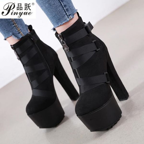 new black strap 16cm super high heel women's boots woman party ankle boots high heels shoes
new black strap 16cm super high heel women's boots woman party ankle boots high heels shoes