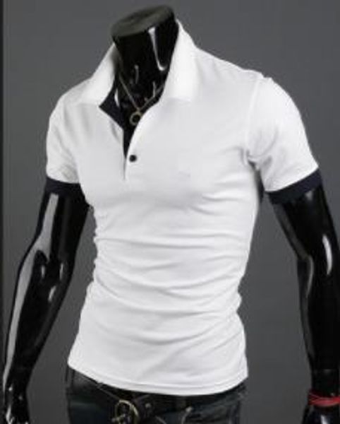 mens designer t shirts clashing polo shirts homme men minimalism solid color collar slim button clothes, White;black
mens designer t shirts clashing polo shirts homme men minimalism solid color collar slim button clothes, White;black