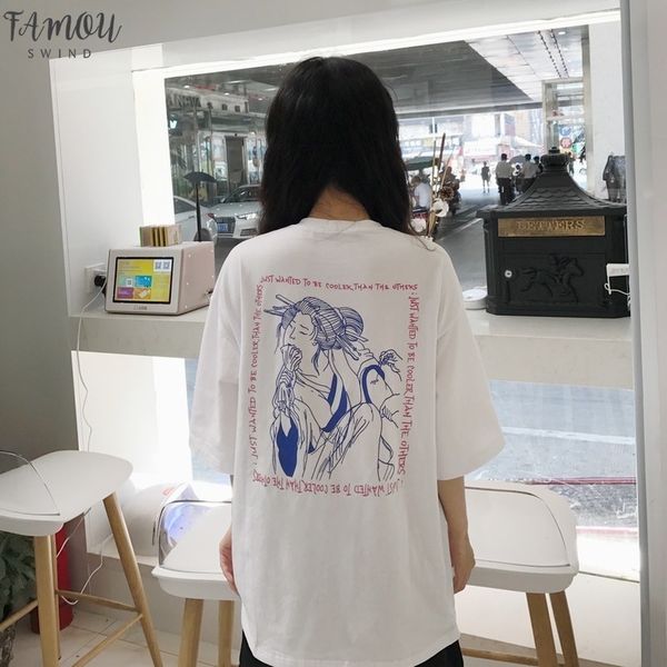 v neck 2020 new fashion printed letter simple vintage special loose casual overrsize short sleeve female t shirts, White
v neck 2020 new fashion printed letter simple vintage special loose casual overrsize short sleeve female t shirts, White