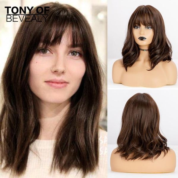 medium length wavy wigs with bangs heat resistant synthetic wigs for women brown lolita cosplay female daily false hair, Black
medium length wavy wigs with bangs heat resistant synthetic wigs for women brown lolita cosplay female daily false hair, Black
