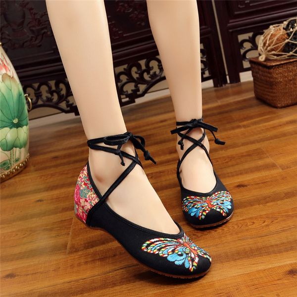 women flats shoes butterfly embroidery old peking soft lace up casual dance ballet dancing shoes woman zapatos planos mujer, Black
women flats shoes butterfly embroidery old peking soft lace up casual dance ballet dancing shoes woman zapatos planos mujer, Black