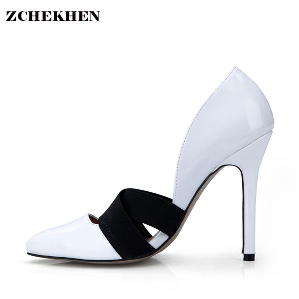 fashion women pointed toe white pumps patent leather dress shoes high heels boat shoes wedding zapatos mujer 0640-12, Black
fashion women pointed toe white pumps patent leather dress shoes high heels boat shoes wedding zapatos mujer 0640-12, Black