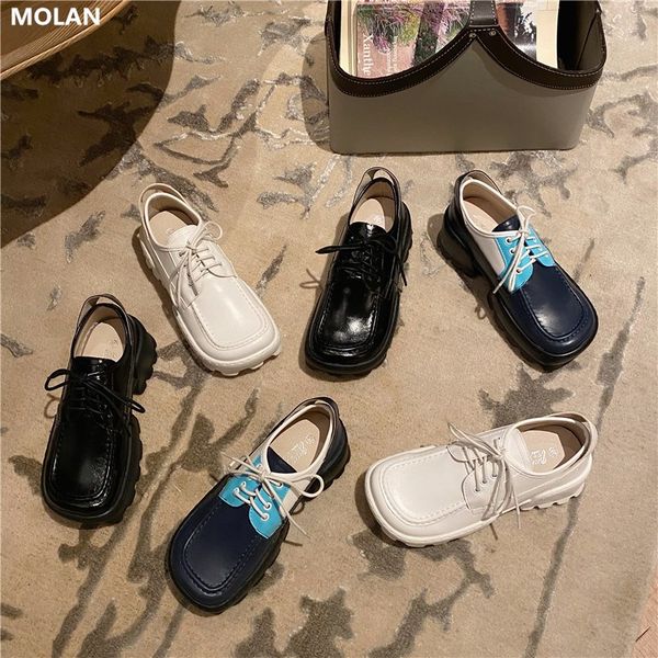 molan design 2020 korean fashion thick bottom flat platform wedges heel lace-up flats leather shoes women, Black
molan design 2020 korean fashion thick bottom flat platform wedges heel lace-up flats leather shoes women, Black