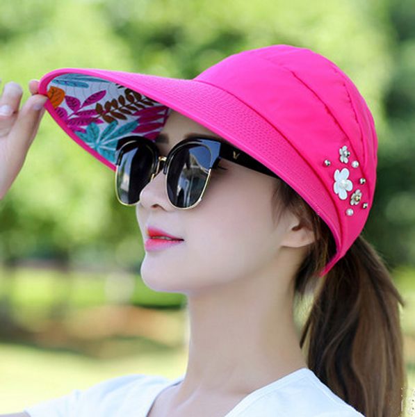 folding leisure hat lady hat summer outdoor sunshade, Blue;gray