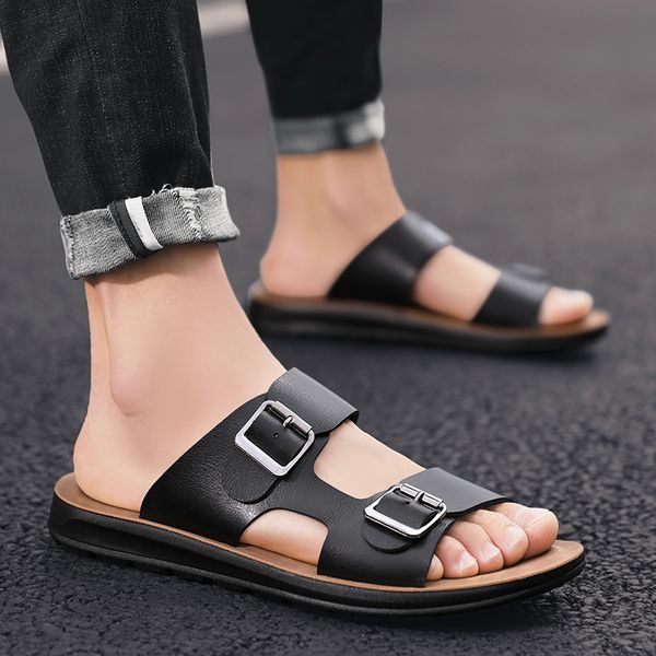 fashion men's sandals casual leather shoes male summer breathable flats beach sandals sandalia masculina, Black
fashion men's sandals casual leather shoes male summer breathable flats beach sandals sandalia masculina, Black