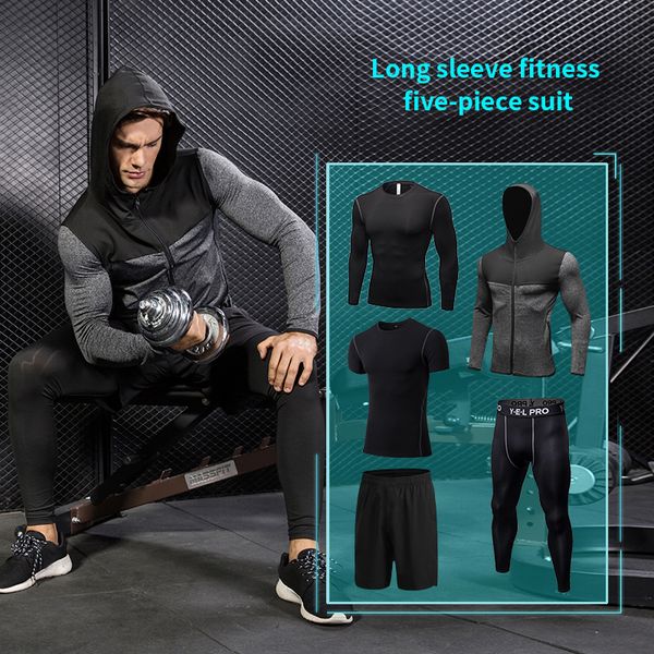 5piece running suit fitness tights polyester breathable running set men's jogger sports clothing set sports coat basketball, Black;blue
5piece running suit fitness tights polyester breathable running set men's jogger sports clothing set sports coat basketball, Black;blue