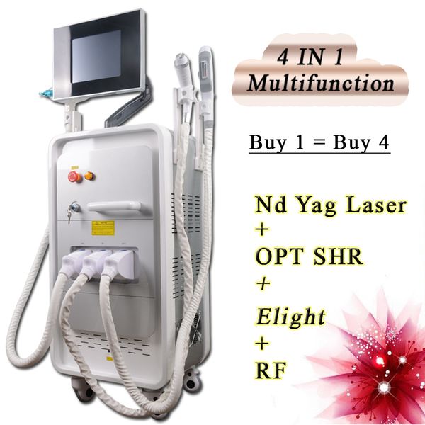 4 in 1 multifunction machine shr ipl super hair removal nd yag laser tattoo removal rf skin rejuvenation machine for salon, Black
4 in 1 multifunction machine shr ipl super hair removal nd yag laser tattoo removal rf skin rejuvenation machine for salon, Black