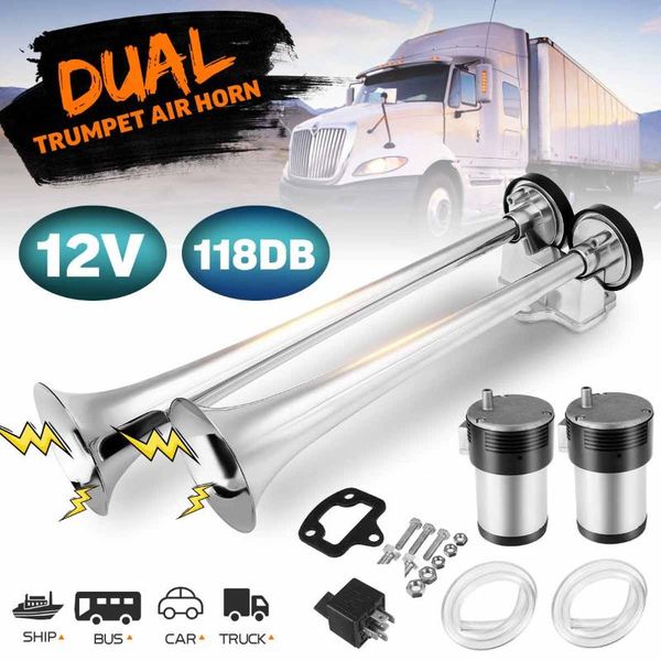 12v 118db/115db/125db electric air horn loud dual trumpet air pump kit stainless steel for car boat train truck
12v 118db/115db/125db electric air horn loud dual trumpet air pump kit stainless steel for car boat train truck