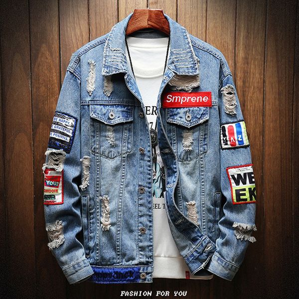 2019 new mens jackets and coats holes patch denim coats streetwear men spring autumn casual jean jackets outwear denim, Black;brown
2019 new mens jackets and coats holes patch denim coats streetwear men spring autumn casual jean jackets outwear denim, Black;brown
