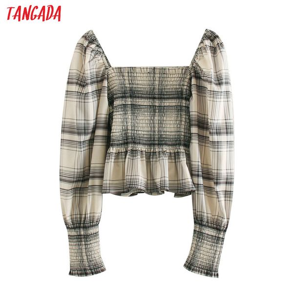 tangada women retro plaid print strethy blouse long sleeve chic female crop shirt blusas femininas 5z148, White
tangada women retro plaid print strethy blouse long sleeve chic female crop shirt blusas femininas 5z148, White