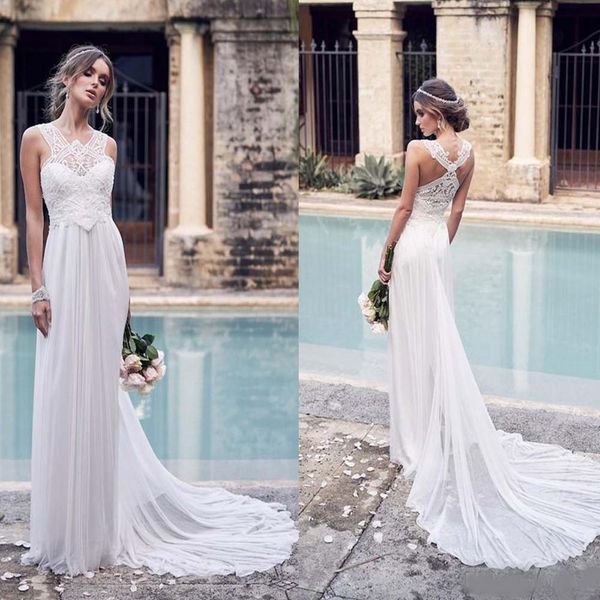 2020 modest a-line bohemian wedding dress chiffon lace plus size boho beach bridal gown custom made, White
2020 modest a-line bohemian wedding dress chiffon lace plus size boho beach bridal gown custom made, White