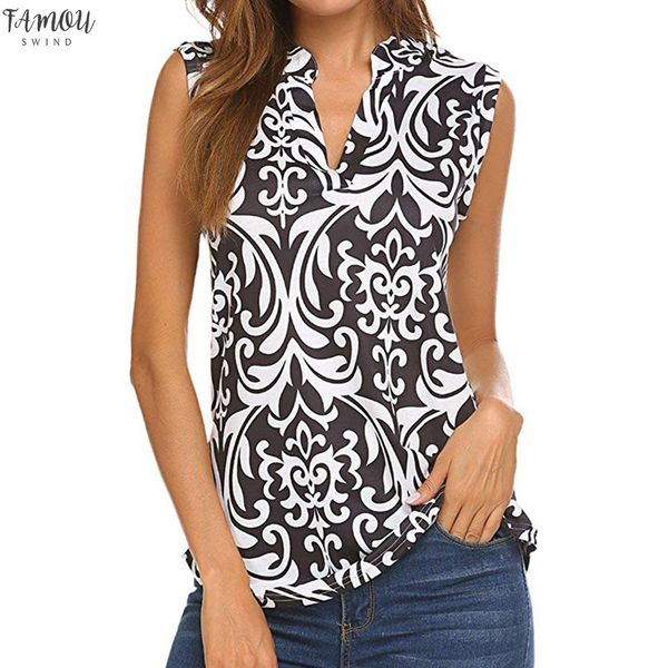 womens blouse blusas mujer de moda 2019 shirt fashion women v neck sleeveless folk custom floral print tunic casual tank top, White
womens blouse blusas mujer de moda 2019 shirt fashion women v neck sleeveless folk custom floral print tunic casual tank top, White