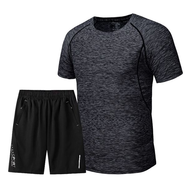 large size sports suit men's summer fitness short sleeve men's quick dry clothes running loose casual sportswear men, White;black
large size sports suit men's summer fitness short sleeve men's quick dry clothes running loose casual sportswear men, White;black