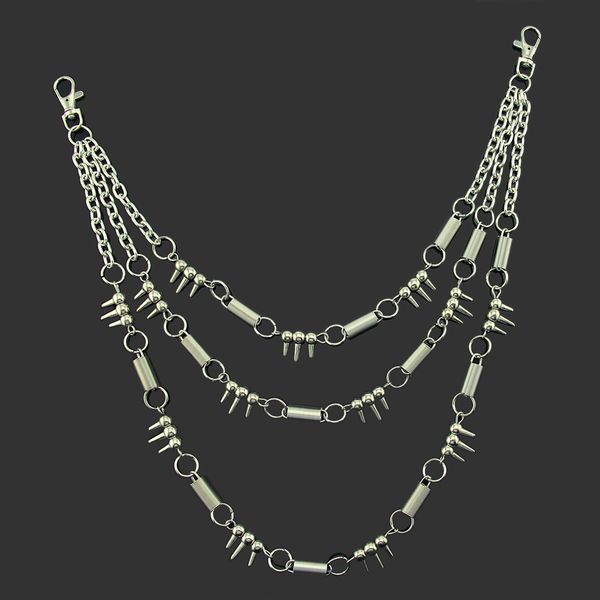 men hip hop three layer trousers key chains punk personality accessories trendy b-boy pants waist chains performance props, Silver
men hip hop three layer trousers key chains punk personality accessories trendy b-boy pants waist chains performance props, Silver