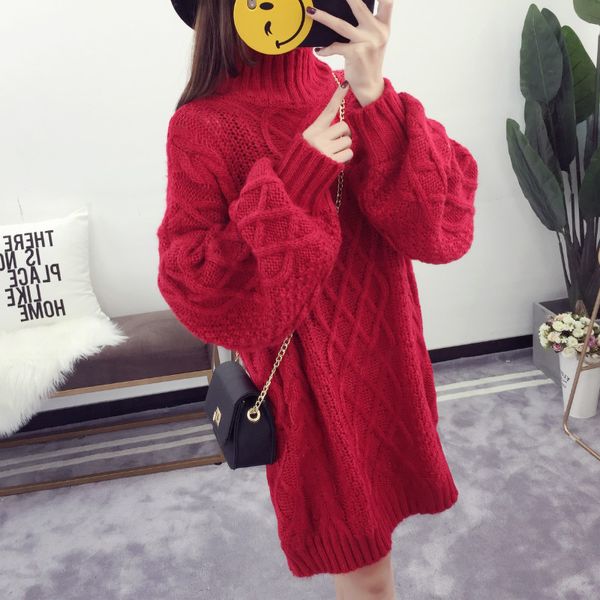 women's sweaters and winter korean version warm thickened student thick wool big red lovely sweater loose medium length, White;black
women's sweaters and winter korean version warm thickened student thick wool big red lovely sweater loose medium length, White;black