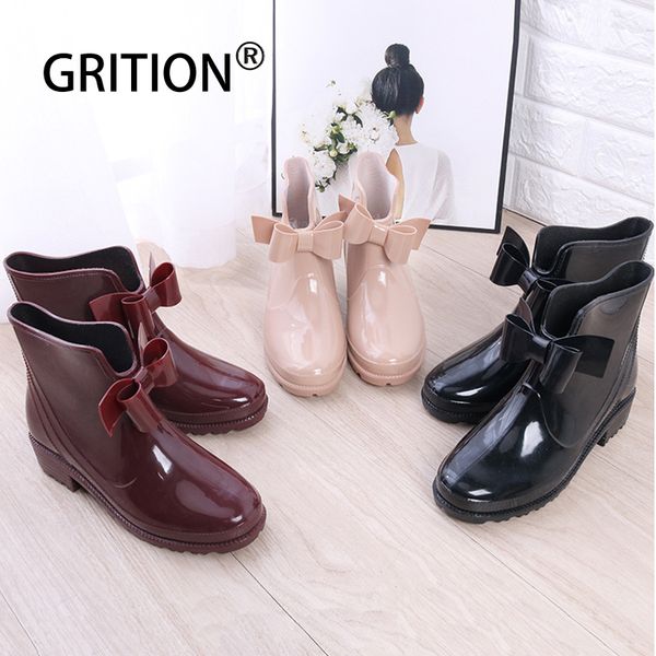 grition women bow decoration rainboots platform 3cm square heel outdoor non-slip female waterproof shoes ladies ankle boots 40, Black
grition women bow decoration rainboots platform 3cm square heel outdoor non-slip female waterproof shoes ladies ankle boots 40, Black