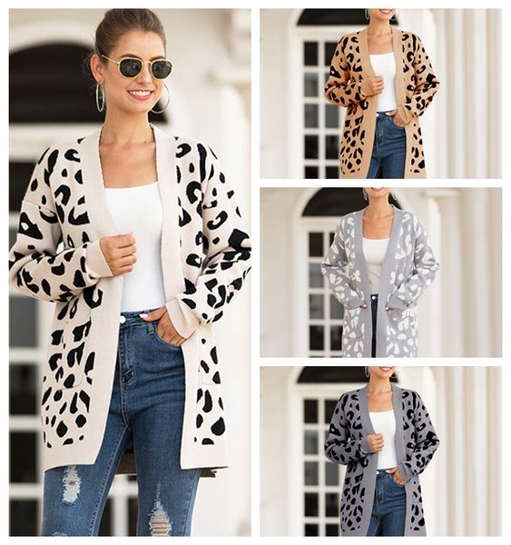 2019 autumn and winter new european explosion models sweater women's long leopard cardigan sweater, support mixed batch, White;black
2019 autumn and winter new european explosion models sweater women's long leopard cardigan sweater, support mixed batch, White;black