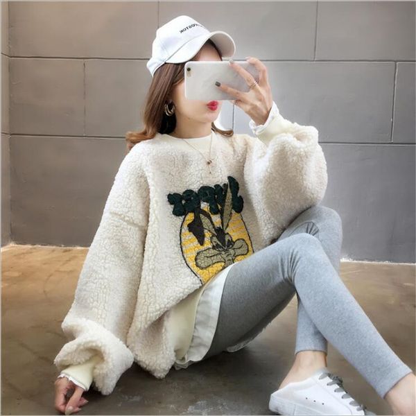 autumn/winter lamb fleece two-piece ladies' hoodies,korean cartoon print oversized and oversized ladies' hoodies, Black
autumn/winter lamb fleece two-piece ladies' hoodies,korean cartoon print oversized and oversized ladies' hoodies, Black