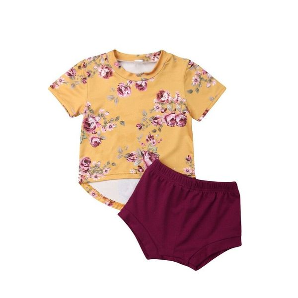 2019 new newborn baby girl summer clothes set floral short-sleeved t-shirt + solid shorts 2pcs baby clothes, Pink;blue
2019 new newborn baby girl summer clothes set floral short-sleeved t-shirt + solid shorts 2pcs baby clothes, Pink;blue