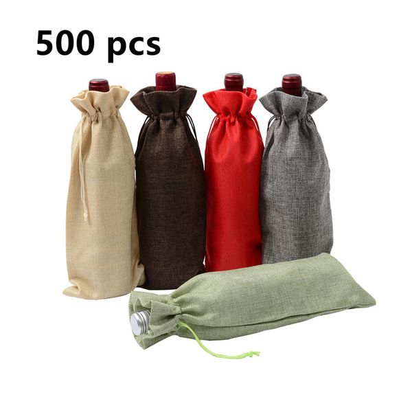 500pcs jute wine bag wedding party wine bag red bottle cover gift champagne pouch hessian burlap packaging
500pcs jute wine bag wedding party wine bag red bottle cover gift champagne pouch hessian burlap packaging