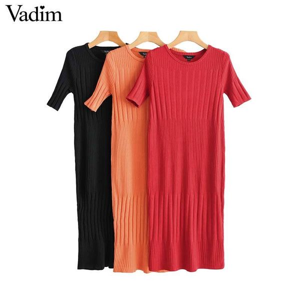 vadim women black red knitted dress short sleeve stretchy female casual mid calf dresses slim fits chic o neck vestidos qb502, Black;pink
vadim women black red knitted dress short sleeve stretchy female casual mid calf dresses slim fits chic o neck vestidos qb502, Black;pink