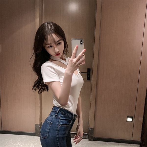 scheming base female 2020 summer all-match hanging neck hollow slim cotton t-shirt chest short-sleeved cotton t-shirt top, White
scheming base female 2020 summer all-match hanging neck hollow slim cotton t-shirt chest short-sleeved cotton t-shirt top, White