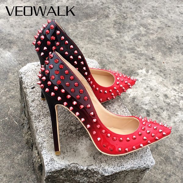 veowalk full rivets women pointed high heels gradient color italian stiletto ladies evening party pumps customized accept, Black
veowalk full rivets women pointed high heels gradient color italian stiletto ladies evening party pumps customized accept, Black
