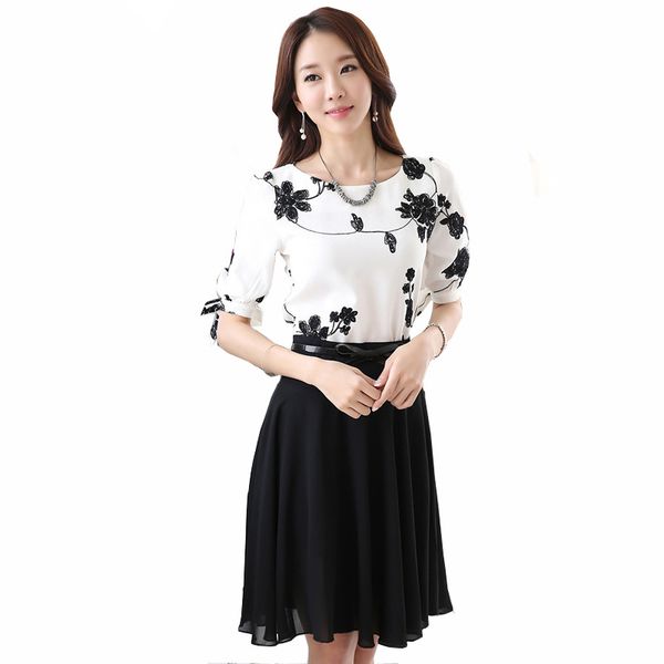 beauty lady clothing set plus size s-3xl embroidery chiffon shirts + black mini skirts women casual summer suits, White
beauty lady clothing set plus size s-3xl embroidery chiffon shirts + black mini skirts women casual summer suits, White