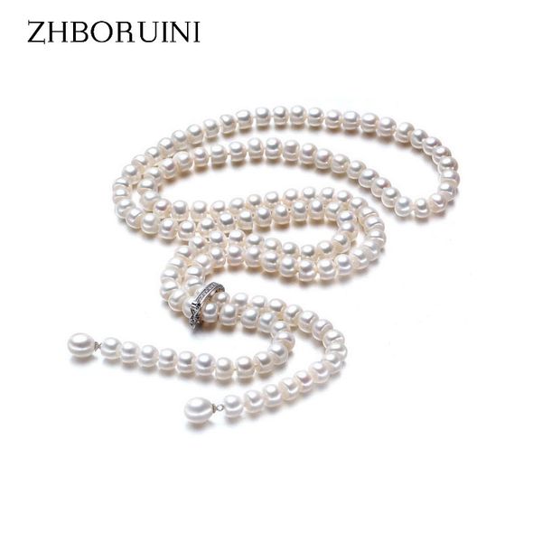 zhboruini fashion long pearl necklace natural freshwater pearl 925 sterling silver jewelry for women statement necklace gift 
zhboruini fashion long pearl necklace natural freshwater pearl 925 sterling silver jewelry for women statement necklace gift