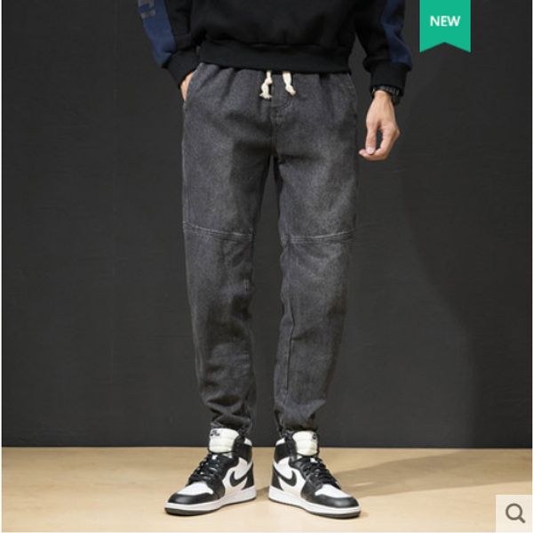 black ash men jeans are loose big yards after spell leisure retro haroun pants fat waist leg pants popular logo beam, Blue
black ash men jeans are loose big yards after spell leisure retro haroun pants fat waist leg pants popular logo beam, Blue
