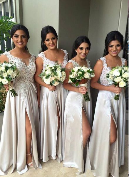 new split long bridesmaid dress jewel neck illusion 2020 elegant bridesmaid dress appliques lace beads bridesmaid dress maid of honor gowns, White;pink
new split long bridesmaid dress jewel neck illusion 2020 elegant bridesmaid dress appliques lace beads bridesmaid dress maid of honor gowns, White;pink