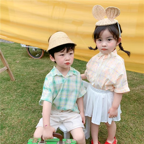 2020 summer new boys girls grid cardigan shirt children short sleeve korean leisure, White;black
2020 summer new boys girls grid cardigan shirt children short sleeve korean leisure, White;black