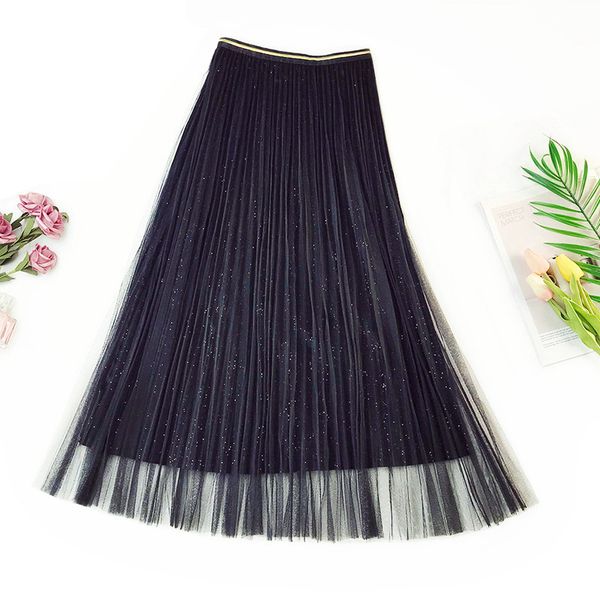 mesh skirts women 2019 new autumn winter glittery fairy pleated midi skirt velvet bottoming a-line long tulle skirt jupe femme, Black
mesh skirts women 2019 new autumn winter glittery fairy pleated midi skirt velvet bottoming a-line long tulle skirt jupe femme, Black