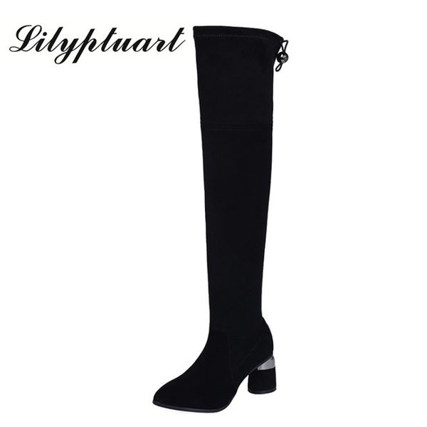 boots women's knees 2019 new stretch boots long tube autumn and winter high-heeled thick with pointed thin shoes women, Black
boots women's knees 2019 new stretch boots long tube autumn and winter high-heeled thick with pointed thin shoes women, Black