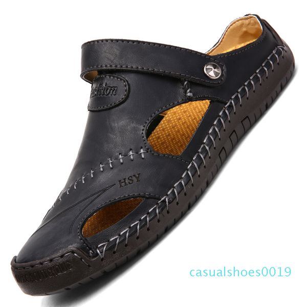genuine leather men's sandals summer soft shoes beach men's sandals sandals slippers bohemia size 38-48 c19, Black
genuine leather men's sandals summer soft shoes beach men's sandals sandals slippers bohemia size 38-48 c19, Black