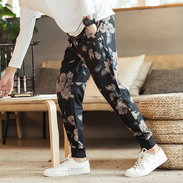 big yards men's clothing autumn new casual print nine - point trousers men's loose korea version trend thin style chubby, Black
big yards men's clothing autumn new casual print nine - point trousers men's loose korea version trend thin style chubby, Black