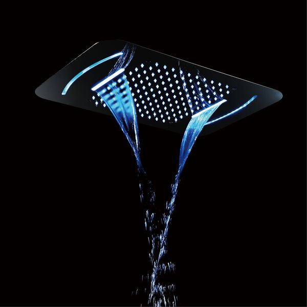 

Embedded Ceiling Mounted Shower Head LED Light Massage Misty Showerhead 580*380mm Bathroom Shower Rainfall Waterfall Showers SUS