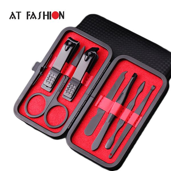 7pcs black stainless steel nail clipper cutter trimmer ear pick grooming kit manicure pedicure scissor tweezer nail tools set
7pcs black stainless steel nail clipper cutter trimmer ear pick grooming kit manicure pedicure scissor tweezer nail tools set