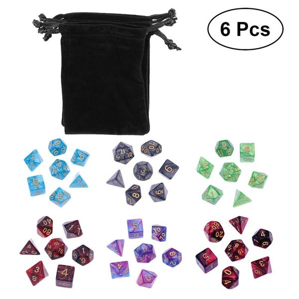 42 pcs polyhedral dice acrylic digital number game dice set for dungeons and dragons party math role table game playing, Black
42 pcs polyhedral dice acrylic digital number game dice set for dungeons and dragons party math role table game playing, Black