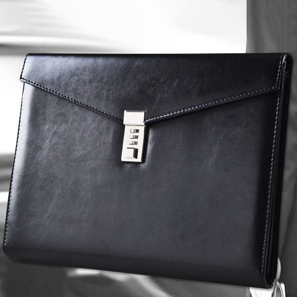 creative a4 high-grade leather with lock business multi-function thickening learning office supplies password briefcase
creative a4 high-grade leather with lock business multi-function thickening learning office supplies password briefcase