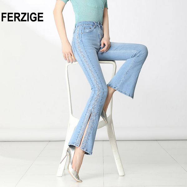 women's jeans ferzige women ligh blue boot cut embroidered flared pants high waist stretch long trousers mom push up big size 36
women's jeans ferzige women ligh blue boot cut embroidered flared pants high waist stretch long trousers mom push up big size 36